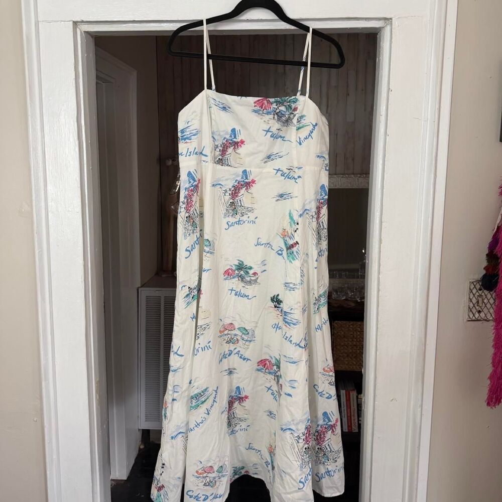 GAP Poplin Squareneck Midi Dress